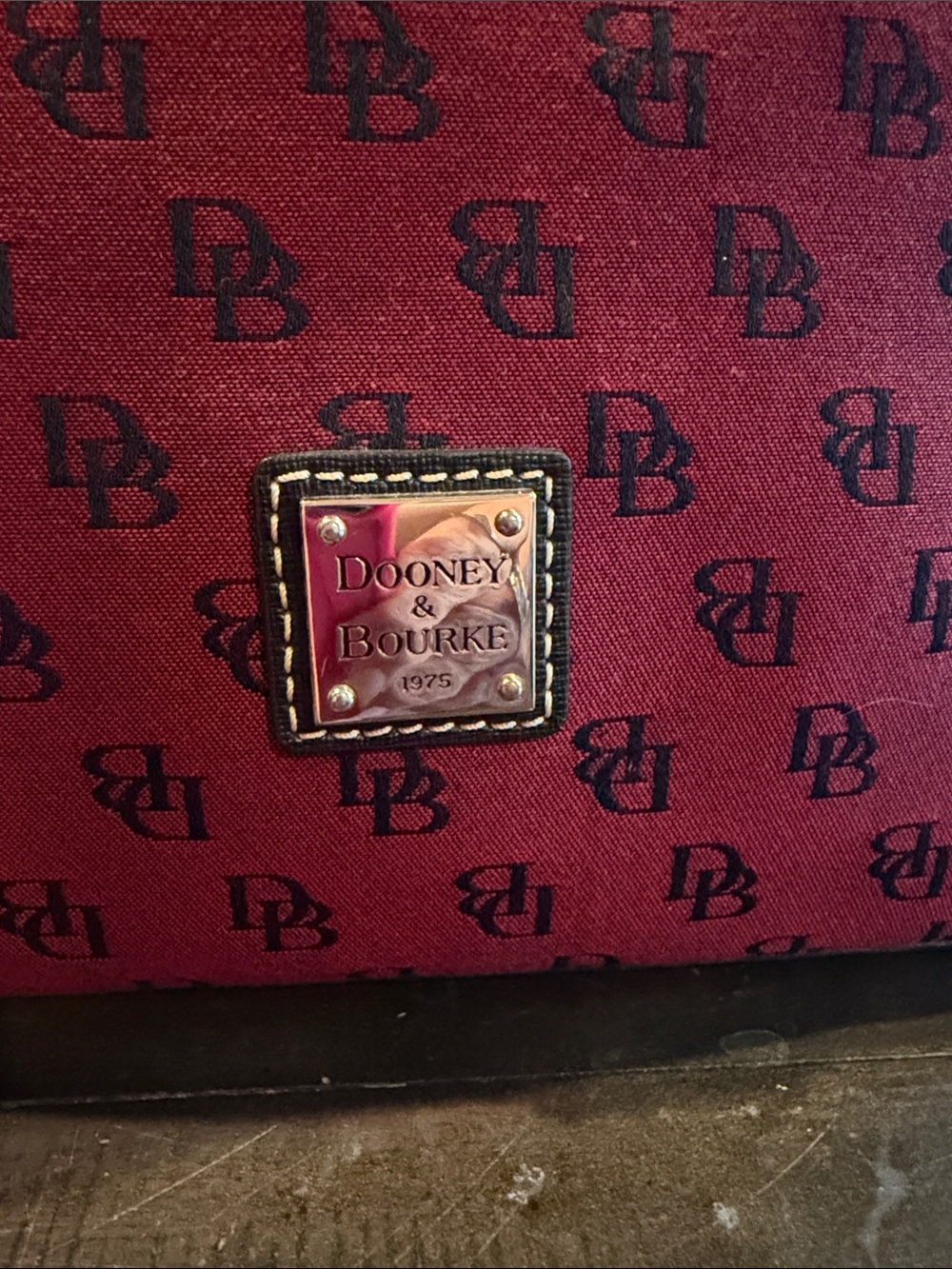 Dooney & Bourke Burgundy Monogram Shoulder Hobo - Picture 5 of 16